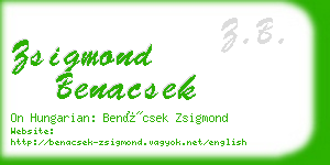 zsigmond benacsek business card